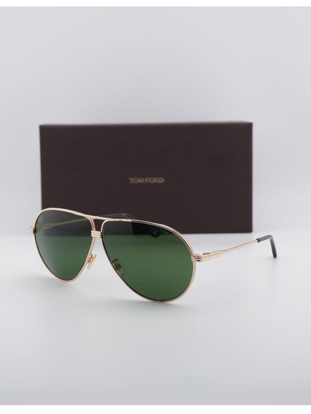 Tom Ford Jet FT0734-H 28N Aviator Sunglasses - Gold / Green
